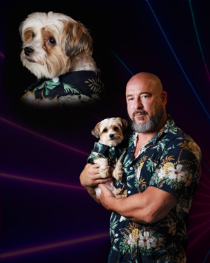 Mark Geiger with Dog, Eleanor